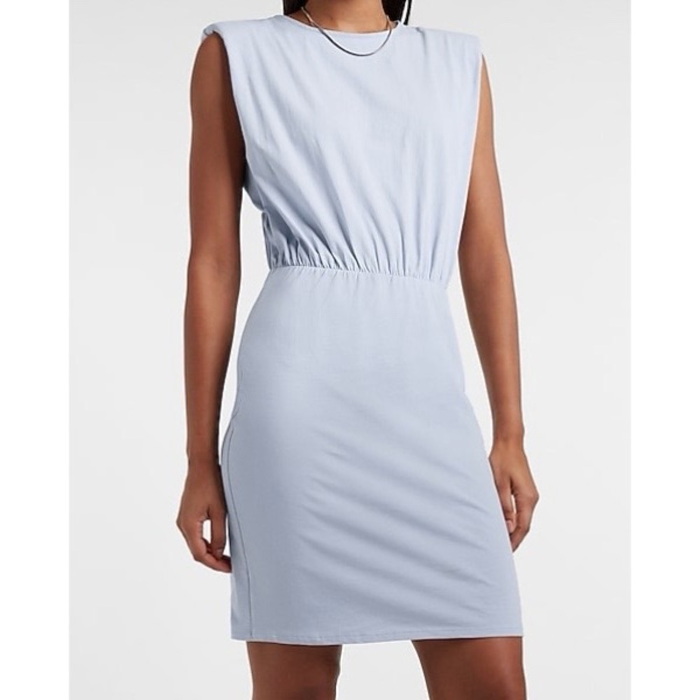 NWT Express Padded shoulder elastic waist t-shirt Dress
